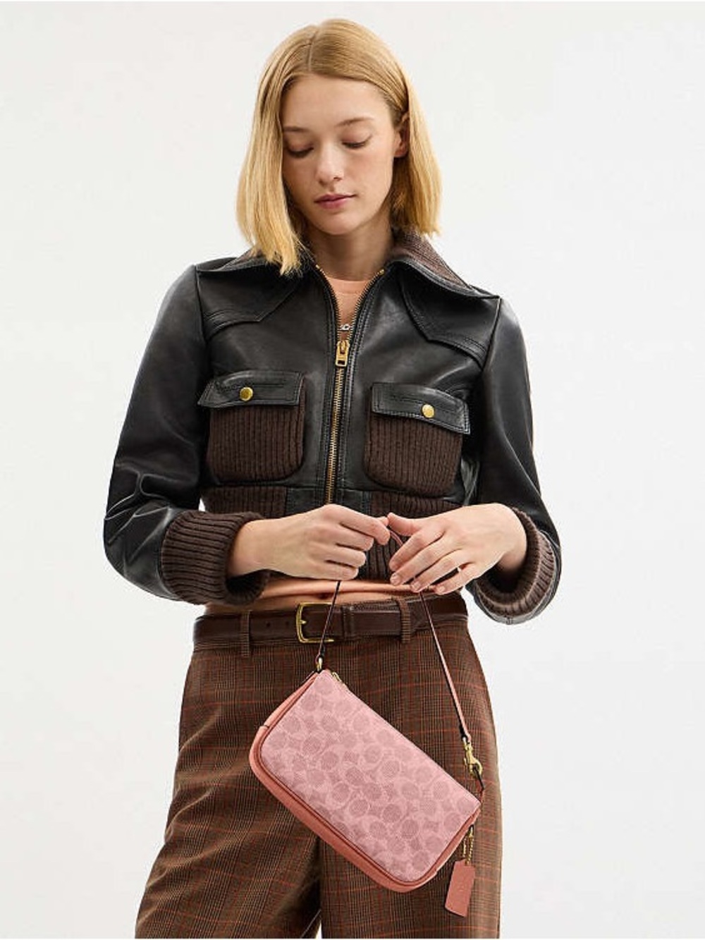 Coach Pink Signature Shoulder Plaza Bag - Picture 2 of 5
